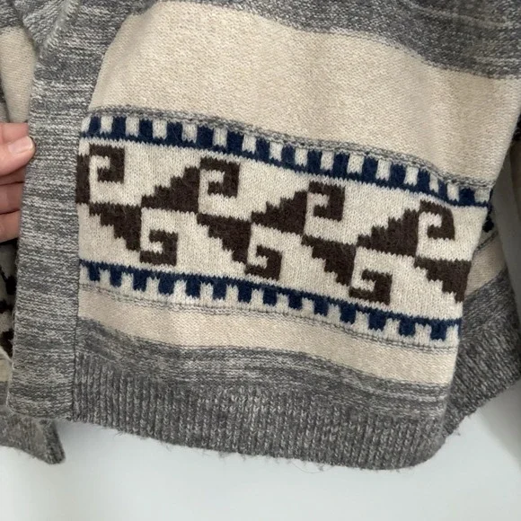 Lucky Brand Women's Boho Southwestern Aztec Shawl Collar Knit Cardigan SzXL - Picture 9 of 10